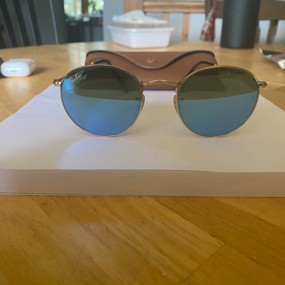 Ray-Ban Round Flat Lenses - Blue - Like New RB 3447-N - Picture 5 of 7